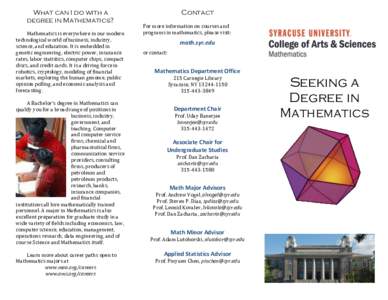 Undergraduate Mathematics Brochure