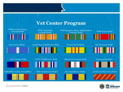 Vet Center Program WWII American Theater Campaign Medal Korea Service Medal