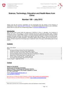 Science, Technology and Education News from China - Number[removed]July 2013