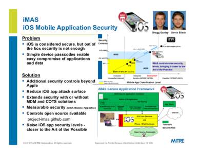 1  iMAS iOS Mobile Application Security  Gregg Ganley Gavin Black