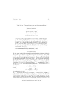 541  Documenta Math. The Local Cohomology of the Jacobian Ring Edoardo Sernesi