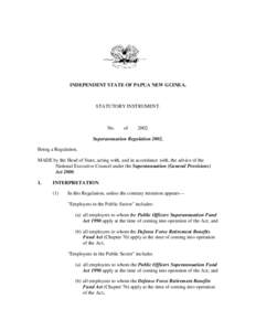 INDEPENDENT STATE OF PAPUA NEW GUINEA.  STATUTORY INSTRUMENT. No.