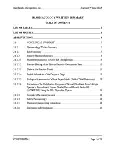 BioMimetic Therapeutics, Inc.  Augment™ Bone Graft PHARMACOLOGY WRITTEN SUMMARY TABLE OF CONTENTS
