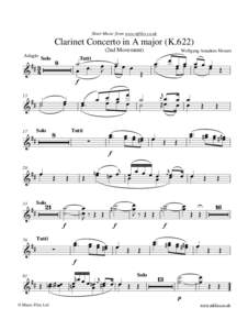 Sheet Music from www.mfiles.co.uk  Clarinet Concerto in A major (K.622) Adagio  ## 3