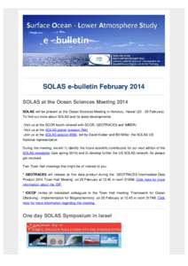 SOLAS e-bulletin Issue February 2014