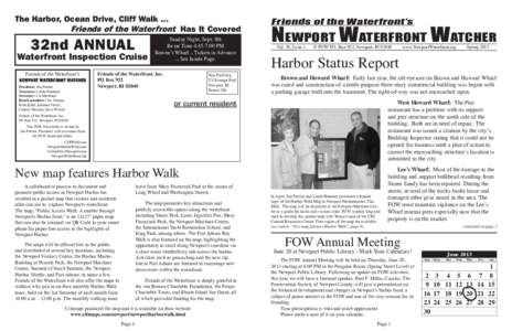 The Harbor, Ocean Drive, Cliff Walk ... Friends of the Waterfront Has It Covered 32nd ANNUAL  Waterfront Inspection Cruise