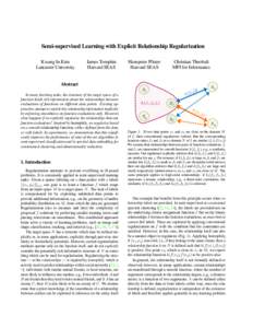 Semi-supervised Learning with Explicit Relationship Regularization Kwang In Kim Lancaster University James Tompkin Harvard SEAS