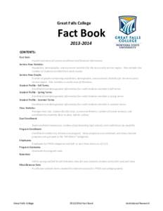 Great Falls College  Fact BookCONTENTS: Fast Stats