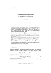 1  Doc. Math. J. DMV On the Approximation Numbers of Large Toeplitz Matrices