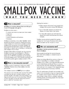 Smallpox Vaccine Information Statement (VIS)