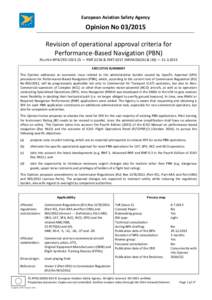 European Aviation Safety Agency  Opinion NoRevision of operational approval criteria for Performance-Based Navigation (PBN) RELATED NPA/CRD — RMT.0256 & RMTMDM.062(A) & (B)) — 