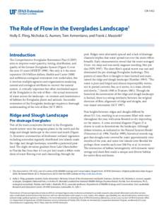 CIRThe Role of Flow in the Everglades Landscape1 Holly E. Fling, Nicholas G. Aumen, Tom Armentano, and Frank J. Mazzotti2  Introduction