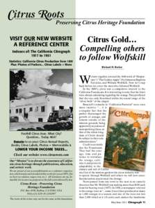 Citrus Roots  Preserving Citrus Heritage Foundation VISIT OUR NEW WEBSITE A REFERENCE CENTER