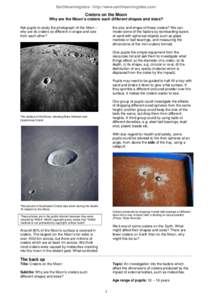 Earthlearningidea - http://www.earthlearningidea.com/  Craters on the Moon Why are the Moon’s craters such different shapes and sizes? Ask pupils to study the photograph of the Moon – why are its craters so different