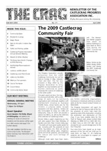 NEWSLETTER OF THE CASTLECRAG PROGRESS ASSOCIATION INC. Eighty three years serving the community ISSN