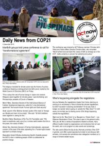ACT Alliance action in COP21