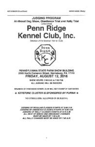 RallyCon/Obed ) JUDGING PROGRAM All-Breed Dog Show, Obedience Trial and Rally Trial