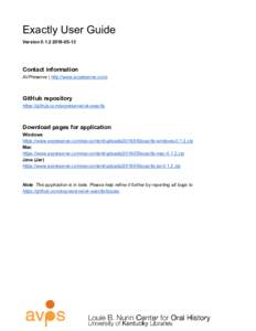    Exactly User Guide  Version 0.1.2 2016­05­13      