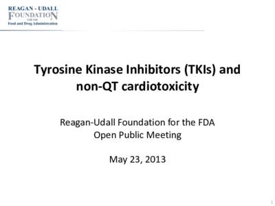 Tyrosine Kinase Inhibitors (TKIs) and non-QT cardiotoxicity Reagan-Udall Foundation for the FDA Open Public Meeting May 23, 2013