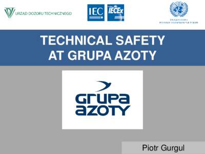 TECHNICAL SAFETY AT GRUPA AZOTY Piotr Gurgul  PRESENTATION PLAN
