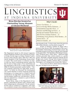 College of Arts & Sciences  Volume 25 • Fall 2015 Linguistics