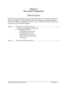 Chapter 2:  STATE AGENCY ORGANIZATION