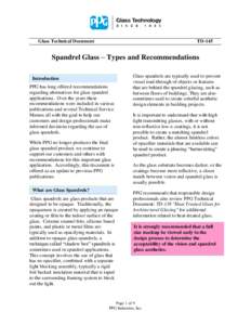 Glass Technical Document  TD-145 Spandrel Glass – Types and Recommendations Introduction