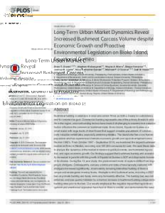 Long-Term Urban Market Dynamics Reveal Increased Bushmeat Carcass Volume despite Economic Growth and Proactive Environmental Legislation on Bioko Island, Equatorial Guinea