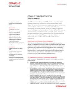 Oracle Transportation Management Data Sheet