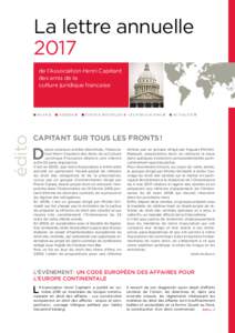 La lettre annuelle 2017 de l’Association Henri Capitant des amis de la culture juridique francaise