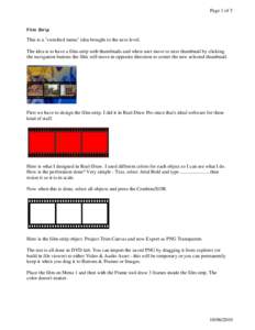 Page 1 of 5  Film Strip This is a 