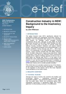 NSW Parliamentary Research Service May 2013 e-briefConstruction Industry in NSW: