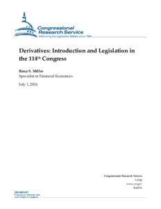 Derivatives: Introduction and Legislation in the 114th Congress