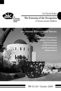 Uri Yacobi Keller  The Economy of the Occupation A Socioeconomic Bulletin  Academic Boycott of Israel