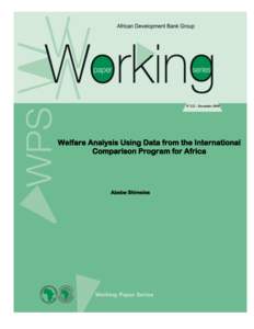 No[removed]December[removed]Welfare Analysis Using Data from the International Comparison Program for Africa  Abebe Shimeles