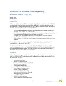 Report from the 2014 MusicXML Community Meeting