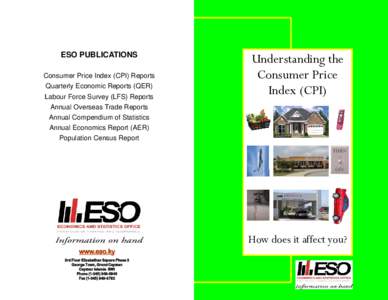ESO PUBLICATIONS Consumer Price Index (CPI) Reports Quarterly Economic Reports (QER) Labour Force Survey (LFS) Reports  Understanding the