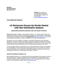 SDS-005 LG Press ReleaseFinal) Contact: Larry Jimenez, Jr. VP of Business Development Star Distribution Systems, Inc.