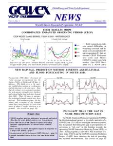 Global Energy and Water Cycle Experiment  NEWS Vol. 13, No. 1