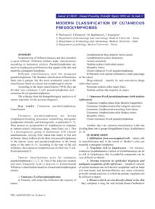 Journal of IMAB - Annual Proceeding (Scientific Papers) 2010, vol. 16, book 3  MODERN CLASSIFICATION OF CUTANEOUS PSEUDOLYMPHOMAS S. Shtilionova1, P.Drumeva1, M. Balabanova2, I. Krasnaliev3 1) Department of dermatology a