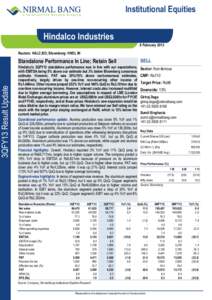 3QFY13 Result Update  Institutional Equities Hindalco Industries 8 February 2013