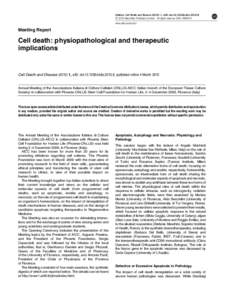 Cell death: physiopathological and therapeutic implications