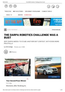 The DARPA Robotics Challenge Was A Bust    