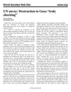 World Socialist Web Site  wsws.org UN envoy: Destruction in Gaza “truly shocking”