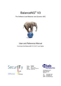 BalanceNG® V3 The Software Load Balancer and Dynamic ADC User and Reference Manual Command Set BalanceNG V3and higher
