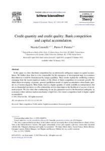 Credit quantity and credit quality: Bank competition and capital accumulation