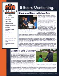 4th Annual Back to School Fair While Bears players and coaches kicked-off training camp on the football fields at Olivet Nazarene University, Bears Care helped local children gear up for the school year by hosting the 20