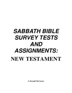 Bible Survey Tests and Assignments NT