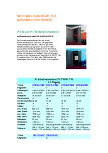 Vreeswijk Industrials B.V. geluidwerende deuren  VI­T30 und VI­T90 Schallschutztüren  mit Brandschutz nach DIN 4102/DIN 52210  Die Schallschutzprüfungen für die in den 