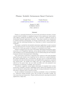 Plasma: Scalable Autonomous Smart Contracts Joseph Poon Vitalik Buterin  ork